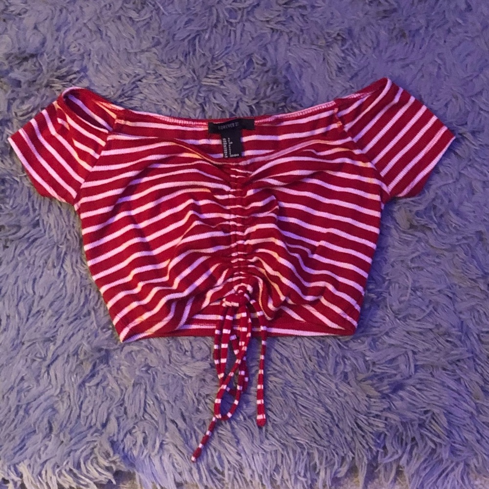 Stripped adjustable crop top